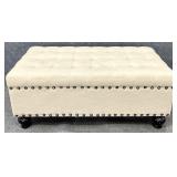 Button Tufted Lift Top Bench