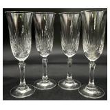 4 Crystal Champagne Flutes
