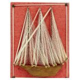 Mid Century Sailing Ship String Art Wall Hanging