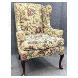 Hickory Chair Crewel Upholstered Wingback