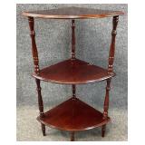 Mahogany Tone Corner Etagere