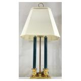 Wescal Brass Dark Green Bouillotte Table Lamp