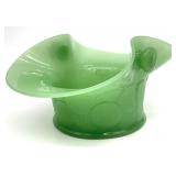 Fenton Jade Green Big Cookies Basket