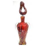Mihai Topescu Romanian Blown Art Glass Bottle