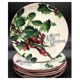 4 Williams Sonoma Vintage Christmas Plates