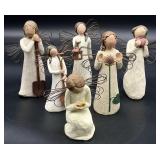 6 Vintage Willow Tree Figurines