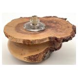 Small Burlwood Oil Lamp