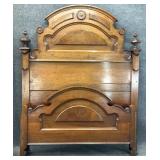 Antique Walnut High Back Bed