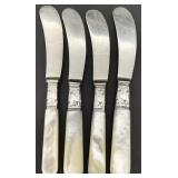 4 Sterling Silver & Mother of Pearl Handle Knives