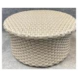 Round Synthetic Wicker Ottoman