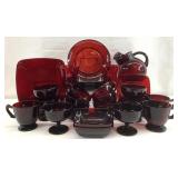 Vintage Ruby Red Glassware, Asst.