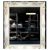 French Style Cream Painted Wood Framed Wall Mirror