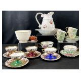 Asst Porcelain Demitasse Cups, Saucers & More