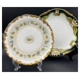 2 Antique Limoges Hand Painted Porcelain Plates