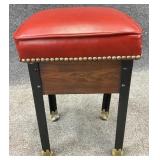 Leather Covered Nailhead Trim Stool