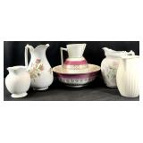Group Vintage Pitchers & Bowl