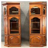 Pair Cherry Tone Cabinets