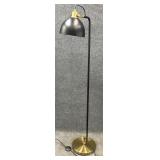 Modern Black & Brushed Gold Arc Floor Lamp