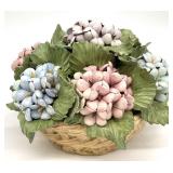 Vintage Italian Ceramic Flower Basket