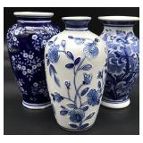 3pc Chinoiserie Small Porcelain Vases