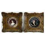2 Royal Vienna Portrait Plates,Giltwood Frames