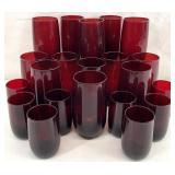 Anchor Hocking Roly Poly Royal Ruby Glassware
