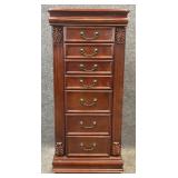 Mahogany Tone Jewelry Armoire
