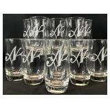 11pc 'N' Monogrammed Glassware