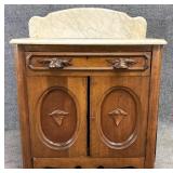 Antique Walnut Marble Top Washstand