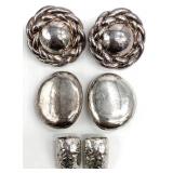 3pr Israeli Designer Sterling Clip Earrings