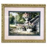 Courtyard Landscape Gold Framed Art Print