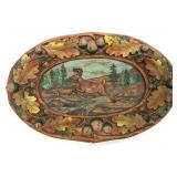 Carved Burwood Running Stag Wall Plaque
