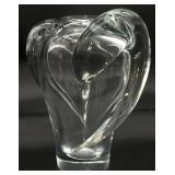 Hand Blown Glass Ram's Horn Vase