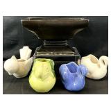 5 Small Vintage Pottery Planters