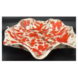 Mid Century Hand Painted Ceramic Centerpiece Bowl