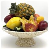 Majolica Ceramic Fruit Topiary Sculpture