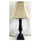Wood-Look Black Finish Table Lamp