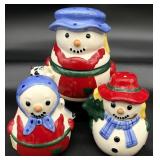 Pfaltzgraff Snow Village Salt, Pepper & Sugar
