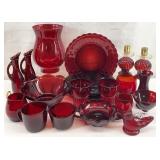 Vintage Ruby Red Glassware, Asst.