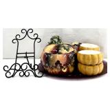Autumn Pumpkin Soup Tureen, Platter & Bowls