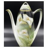 RS Prussia Hand Painted Calla Lily Coffee Pot