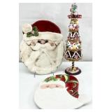 3pc Christmas Small Trays & Gingerbread Style Tree