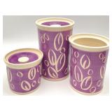 3 Signed J. Dean Art Pottery Canisters