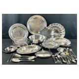 Group Silver Plate Serving Dishes & More