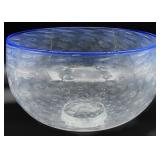 Everett Hirche Controlled Bubble Art Glass Bowl