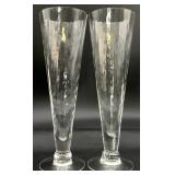 2 Optic Paneled Pilsner Barware Glasses