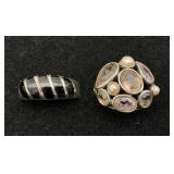 2 Sterling Silver Rings, Sz 10