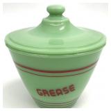 Jadeite Green Vintage Style Grease Jar