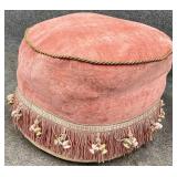 Upholstered Ottoman w/ Fringe