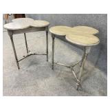 Pair New Alden Parkes Clover Top Accent Tables